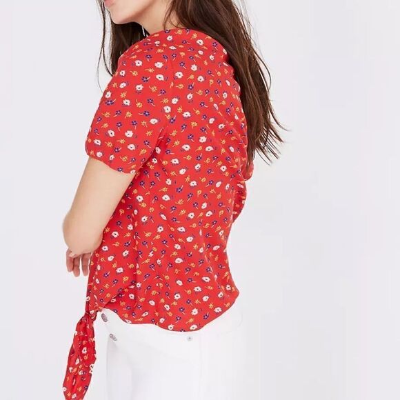 Madewell Novel Tie-Front Top in Prairie Posies - Picture 2 of 12